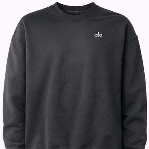 Alo Women’s Black Yoga Crewneck Oversized Sweatshirt / Pullover – Size XL